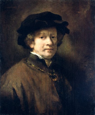 Autoportrait avec casquette et chaîne en or, 1654 - Rembrandt van Rijn